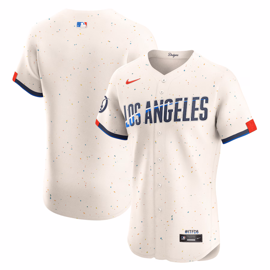 Men's Los Angeles Dodgers Nike Cream City Connect Elite Jersey - ujerseystore