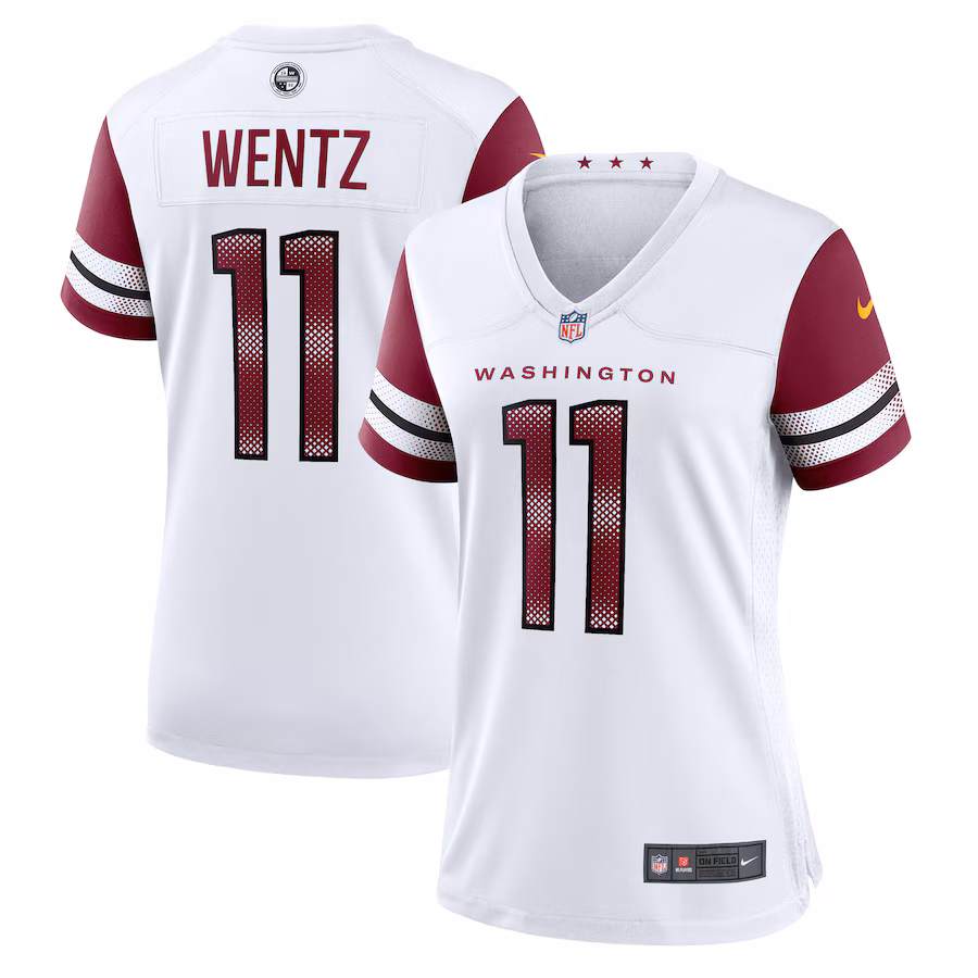 Women's Washington Commanders Carson Wentz Nike White Game Jersey - ujerseystore