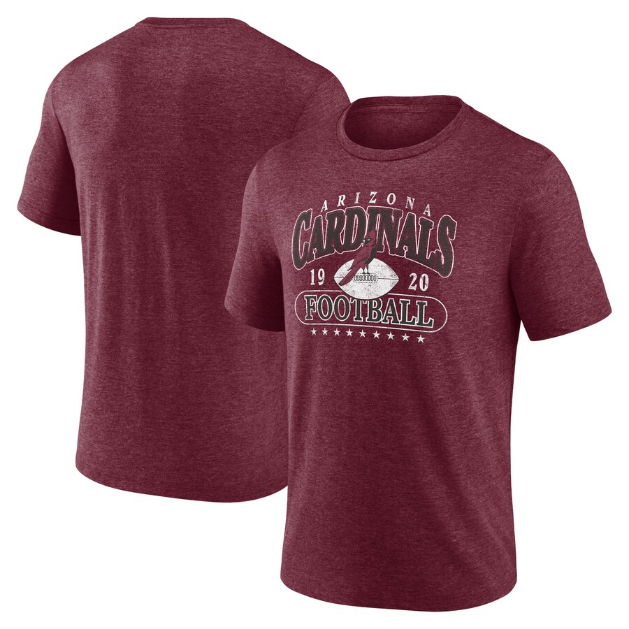 Men's Arizona Cardinals Fanatics Heather Cardinal Official Retro Tri-Blend T-Shirt - ujerseystore
