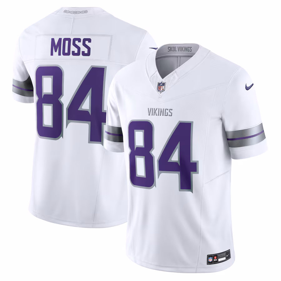 Men's Minnesota Vikings Randy Moss Nike White Alternate Vapor F.U.S.E. Retired Player Limited Jersey - ujerseystore