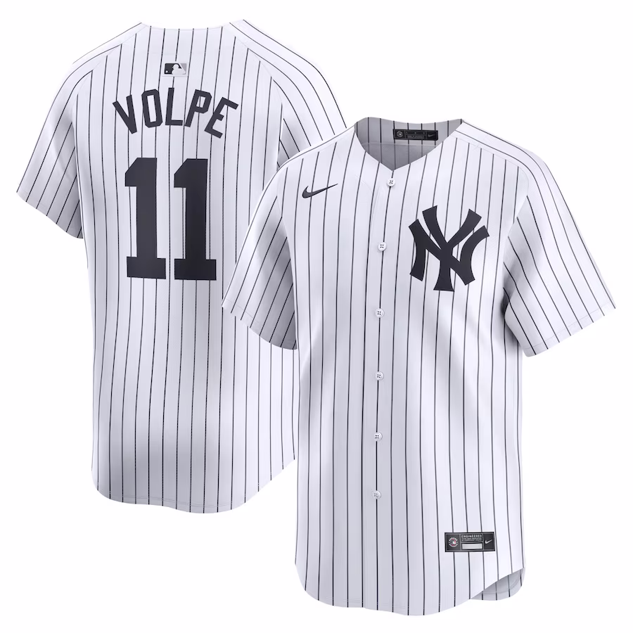 Men's New York Yankees Anthony Volpe Nike White Home Limited Player Jersey - ujerseystore