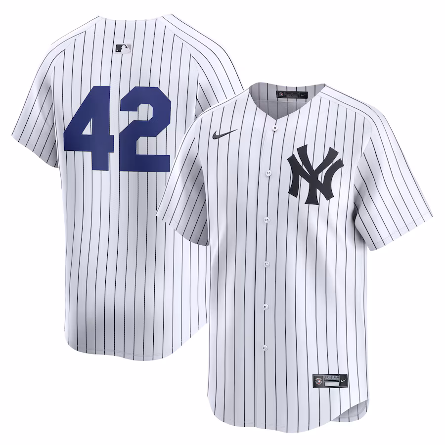 Men's New York Yankees  Nike White 2024 Jackie Robinson Day Home Limited Jersey - ujerseystore