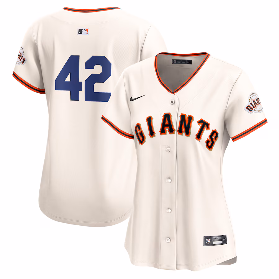 Women's San Francisco Giants  Nike Cream 2024 Jackie Robinson Day Home Limited Jersey - ujerseystore