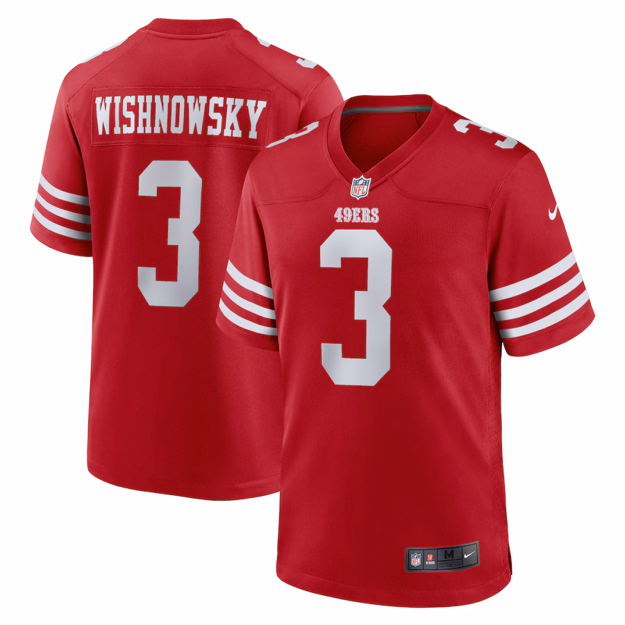 Men's San Francisco 49ers Mitch Wishnowsky Nike Scarlet Game Jersey - ujerseystore