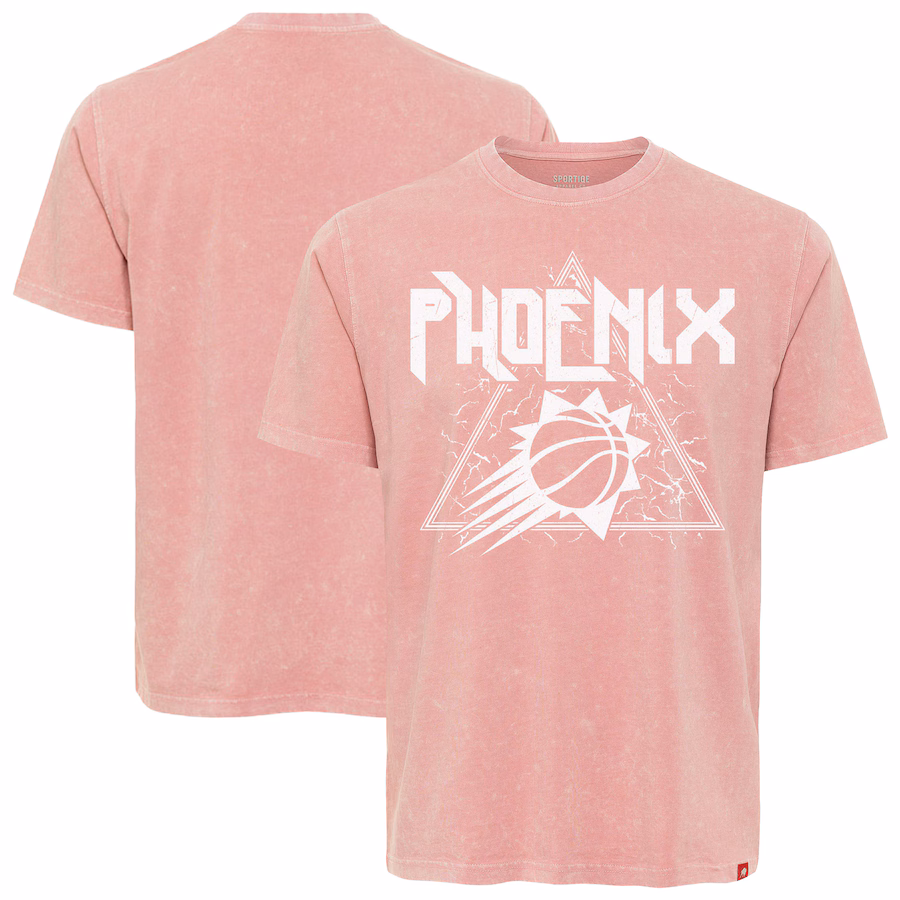 Unisex Phoenix Suns  Sportiqe Pink Distressed Rock & Roll Collection Angus Premium Mineral Wash T-Shirt - ujerseystore