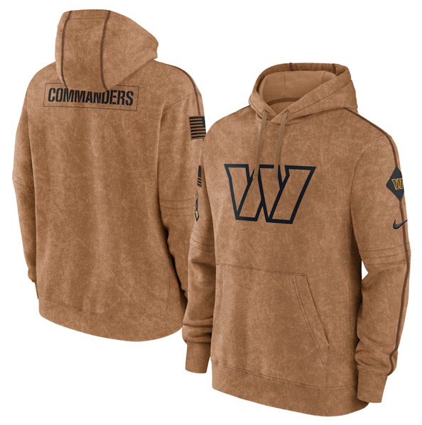 Men's Washington Commanders 2023 Brown Salute to Service Pullover Hoodie - ujerseystore