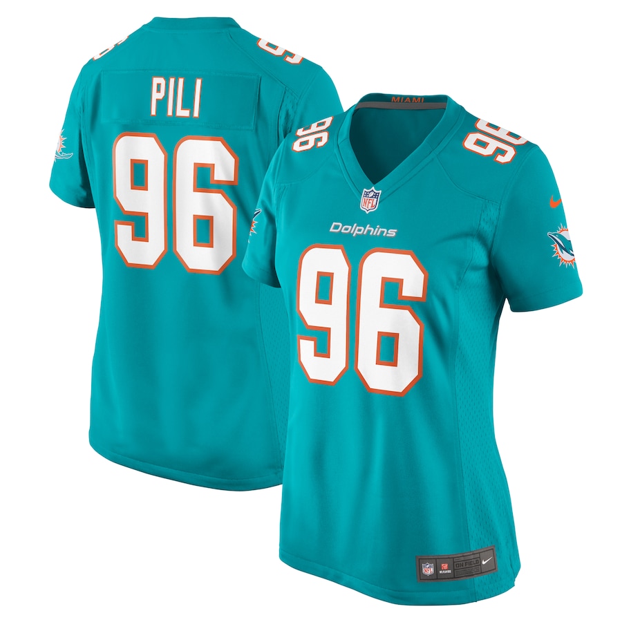 Women's Miami Dolphins Brandon Pili Nike Aqua Game Jersey - ujerseystore