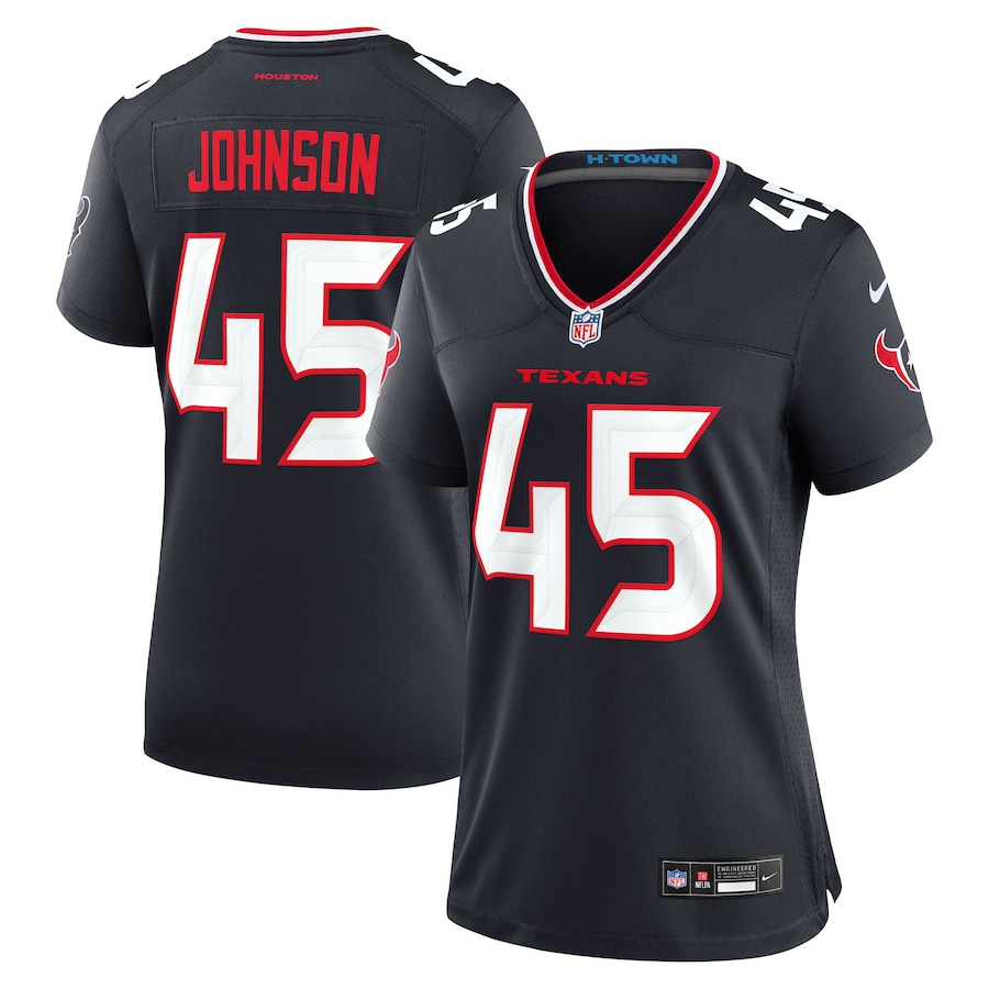 Women's Houston Texans Jakob Johnson Nike Navy Team Game Jersey - ujerseystore