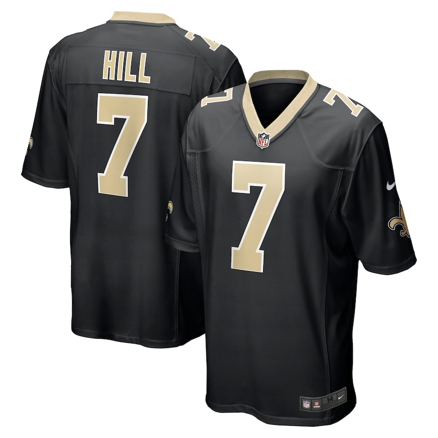 Men's New Orleans Saints Taysom Hill Nike Black Game Jersey - ujerseystore