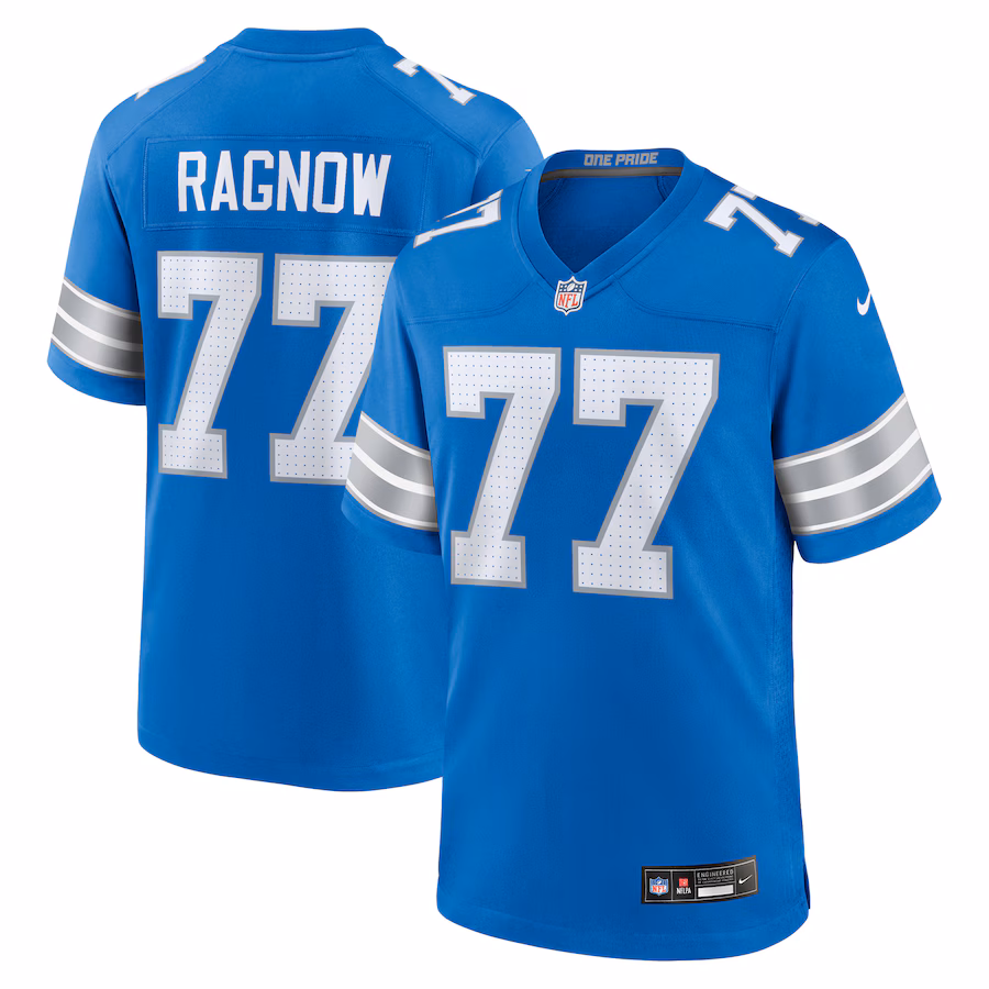 Men's Detroit Lions Frank Ragnow Nike  Blue Team Game Jersey - ujerseystore