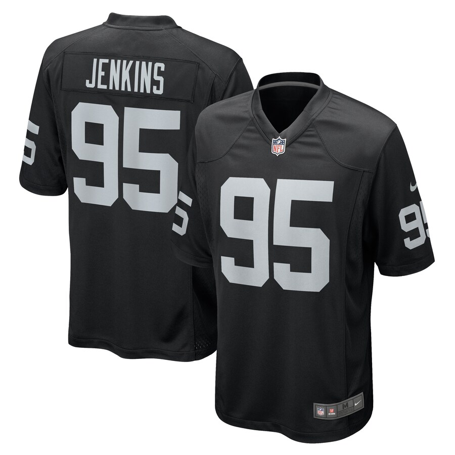 Men's Las Vegas Raiders John Jenkins Nike Black Game Jersey - ujerseystore