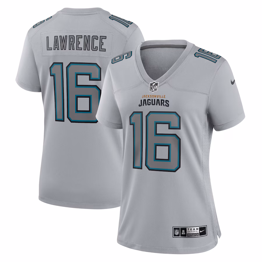 Women's Jacksonville Jaguars Trevor Lawrence Nike Gray Atmosphere Fashion Game Jersey - ujerseystore