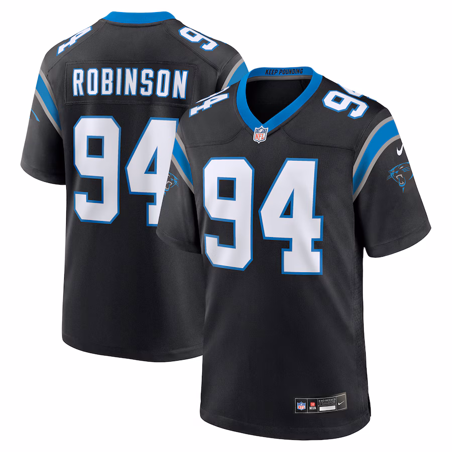 Men's Carolina Panthers A'Shawn Robinson Nike Black Game Jersey - ujerseystore