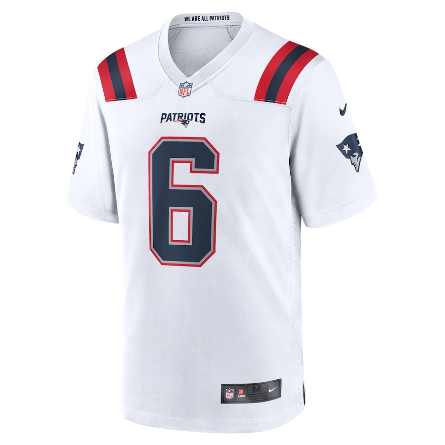 Men's New England Patriots Christian Gonzalez Nike  White  Game Jersey - ujerseystore