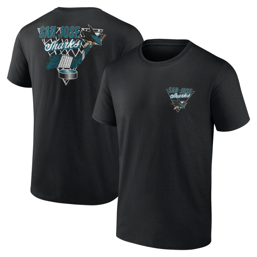 Men's San Jose Sharks Black Net Slap T-Shirt - ujerseystore