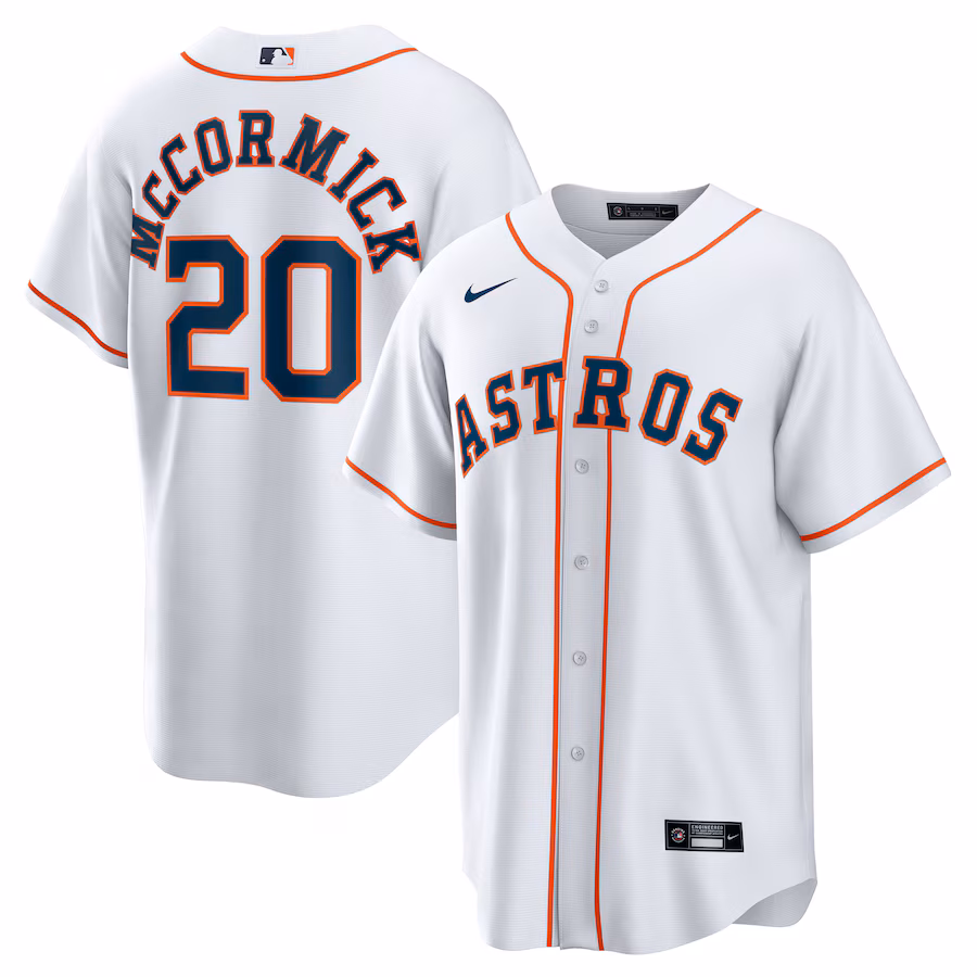 Men's Houston Astros Chas McCormick Nike White Home Replica Player Jersey - ujerseystore