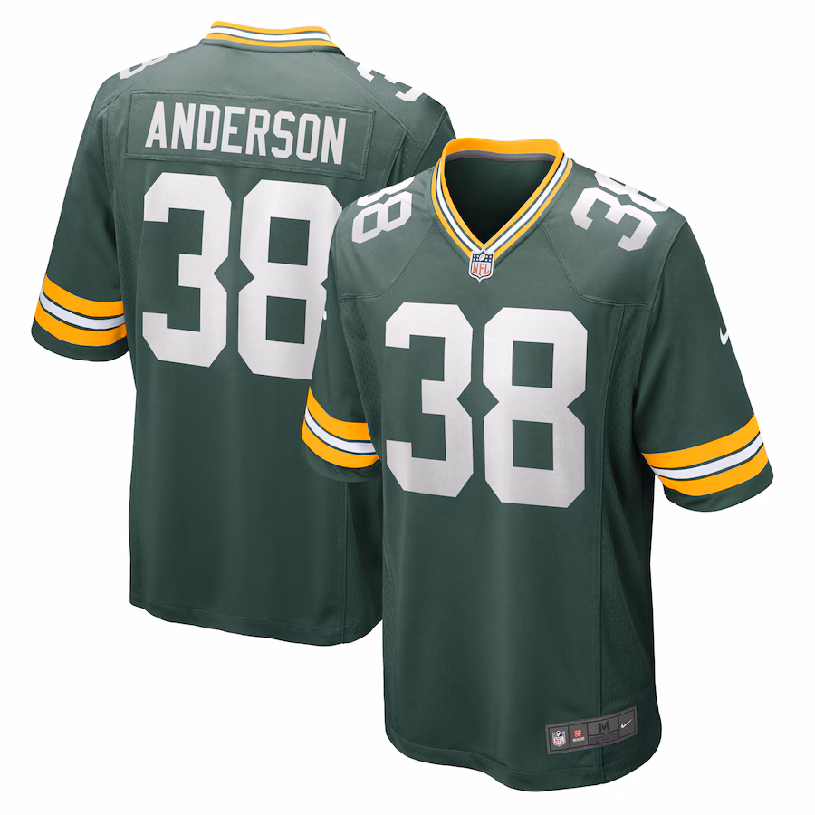 Men's Green Bay Packers Zayne Anderson Nike  Green Team Game Jersey - ujerseystore