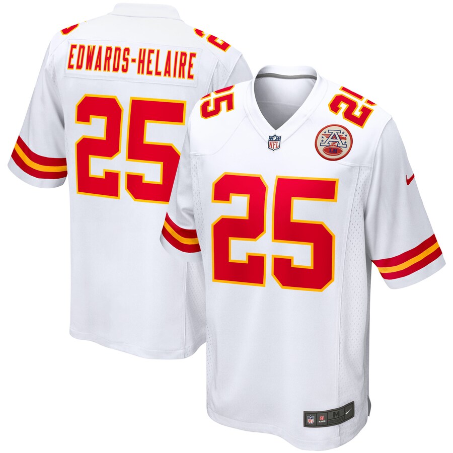 Men's Kansas City Chiefs Clyde Edwards-Helaire Nike White Game Jersey - ujerseystore