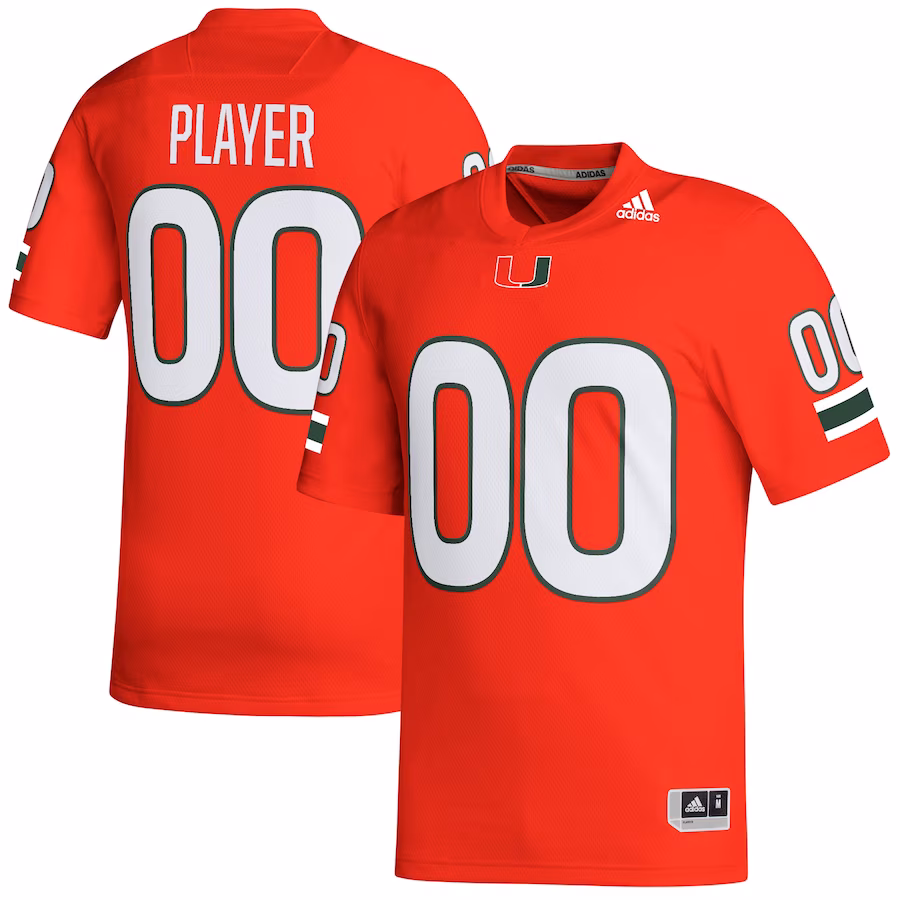 Miami Hurricanes adidas Pick-A-Player NIL Replica Football Jersey - Orange - ujerseystore