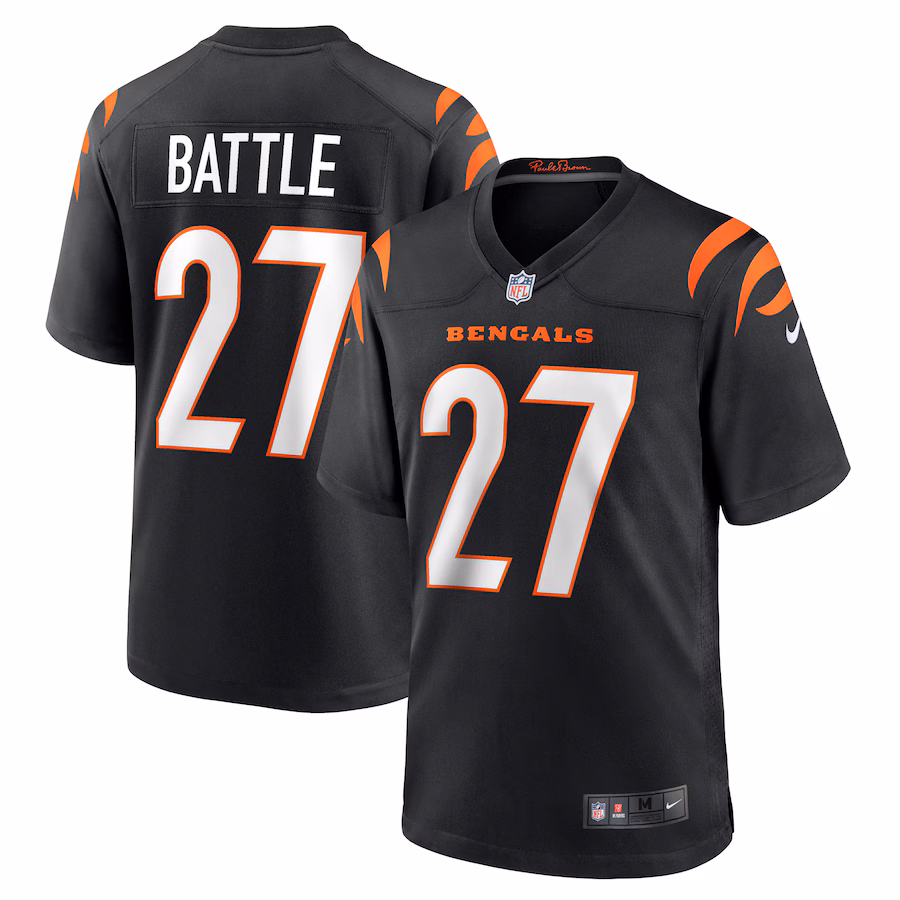 Men's Cincinnati Bengals Jordan Battle Nike  Black Team Game Jersey - ujerseystore