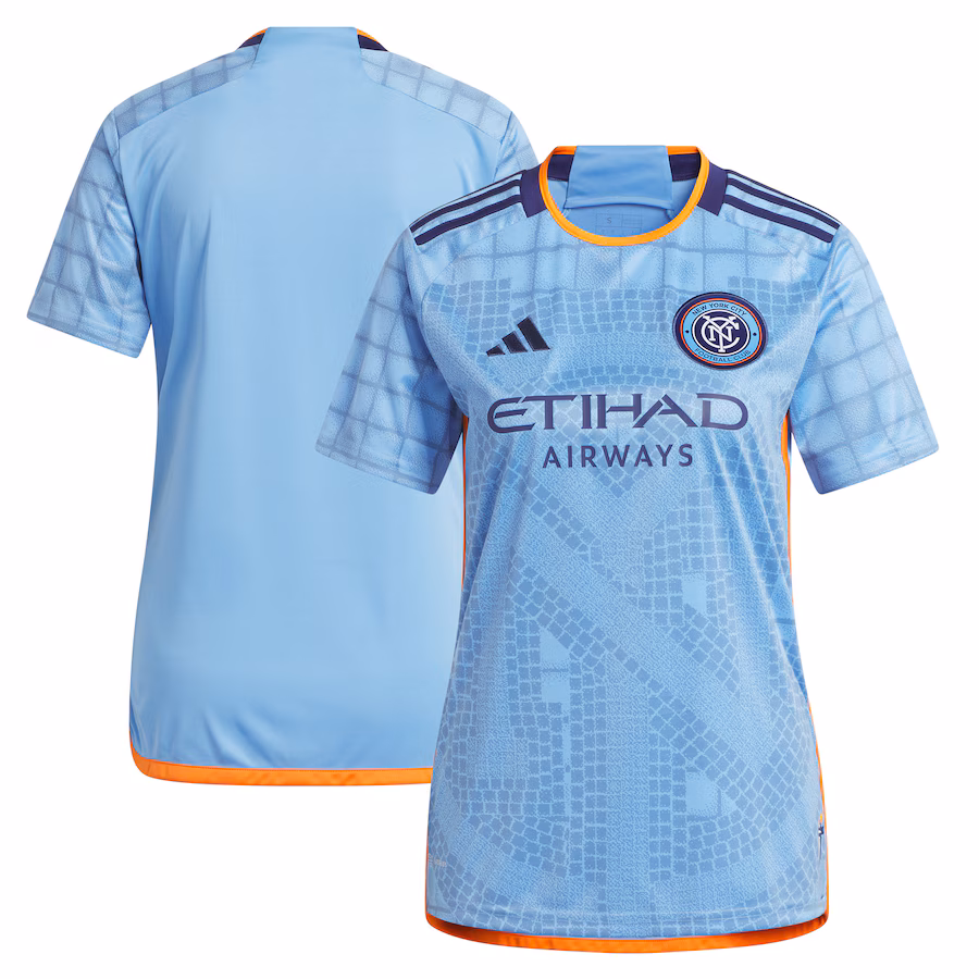 Women's New York City FC adidas Light Blue 2023 The Interboro Kit Replica Jersey - ujerseystore