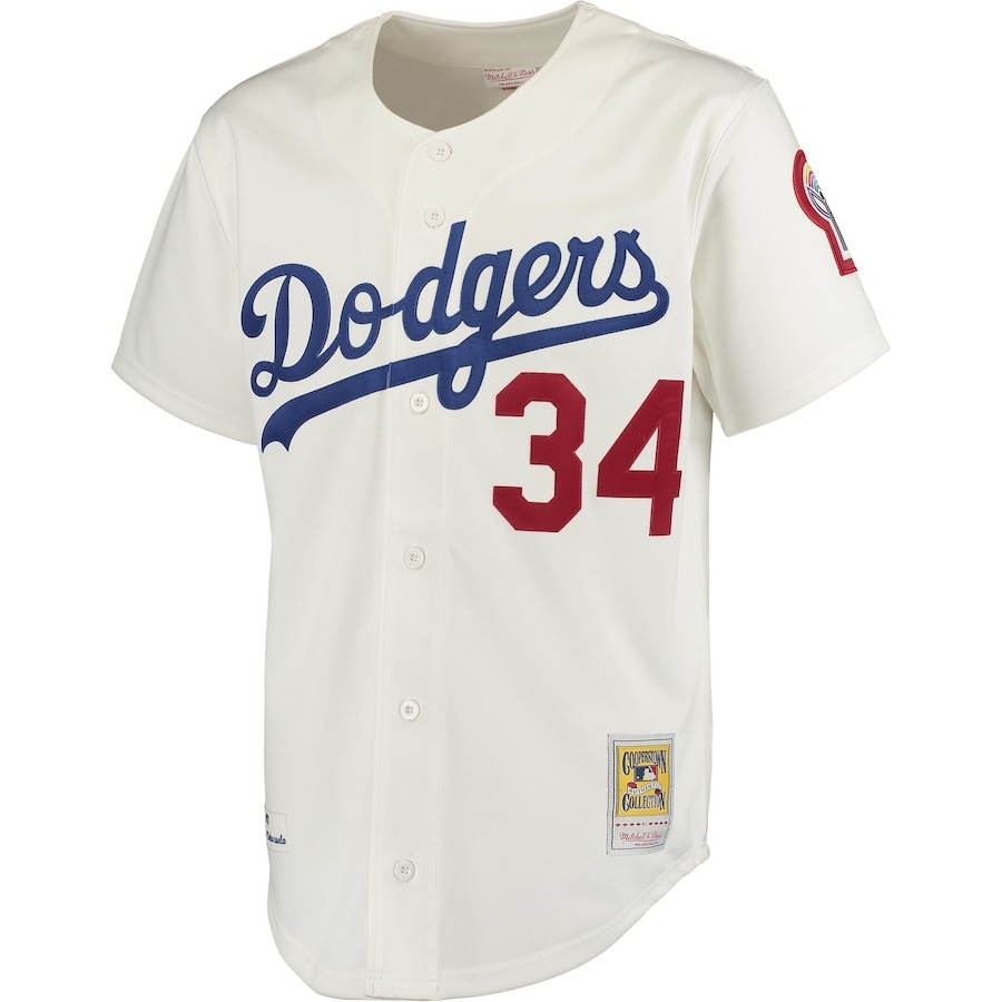 Men's Los Angeles Dodgers Fernando Valenzuela Mitchell & Ness Gray Authentic Jersey - ujerseystore