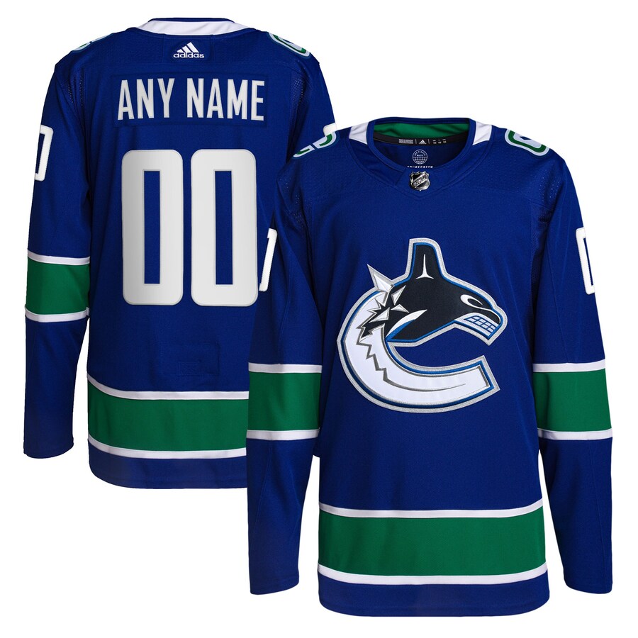 Men's Vancouver Canucks adidas Royal Home Primegreen Authentic Pro Custom Jersey - ujerseystore