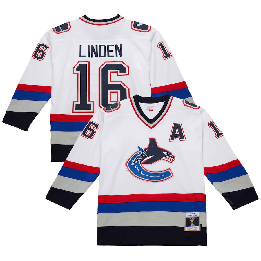 Men's Vancouver Canucks Trevor Linden White 2003-04 Power Play Jersey - ujerseystore