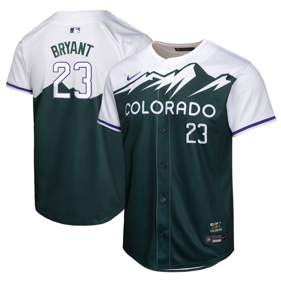 Youth Colorado Rockies Kris Bryant Nike Green City Connect Limited Player Jersey - ujerseystore