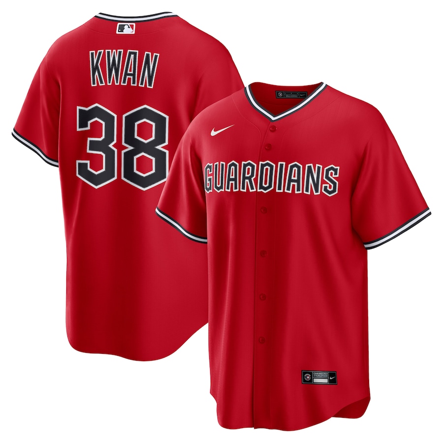 Men's Cleveland Guardians Steven Kwan Nike Red Alternate Replica 2.0 Player Jersey - ujerseystore
