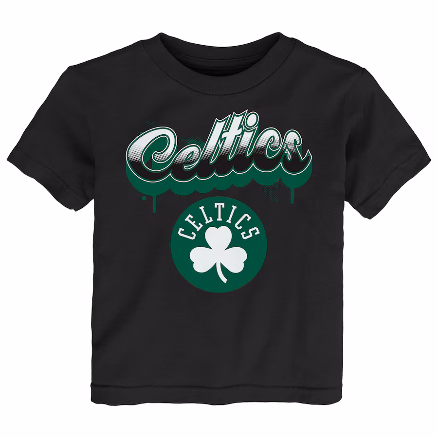 Youth Boston Celtics  Black Bubbly Script T-Shirt - ujerseystore