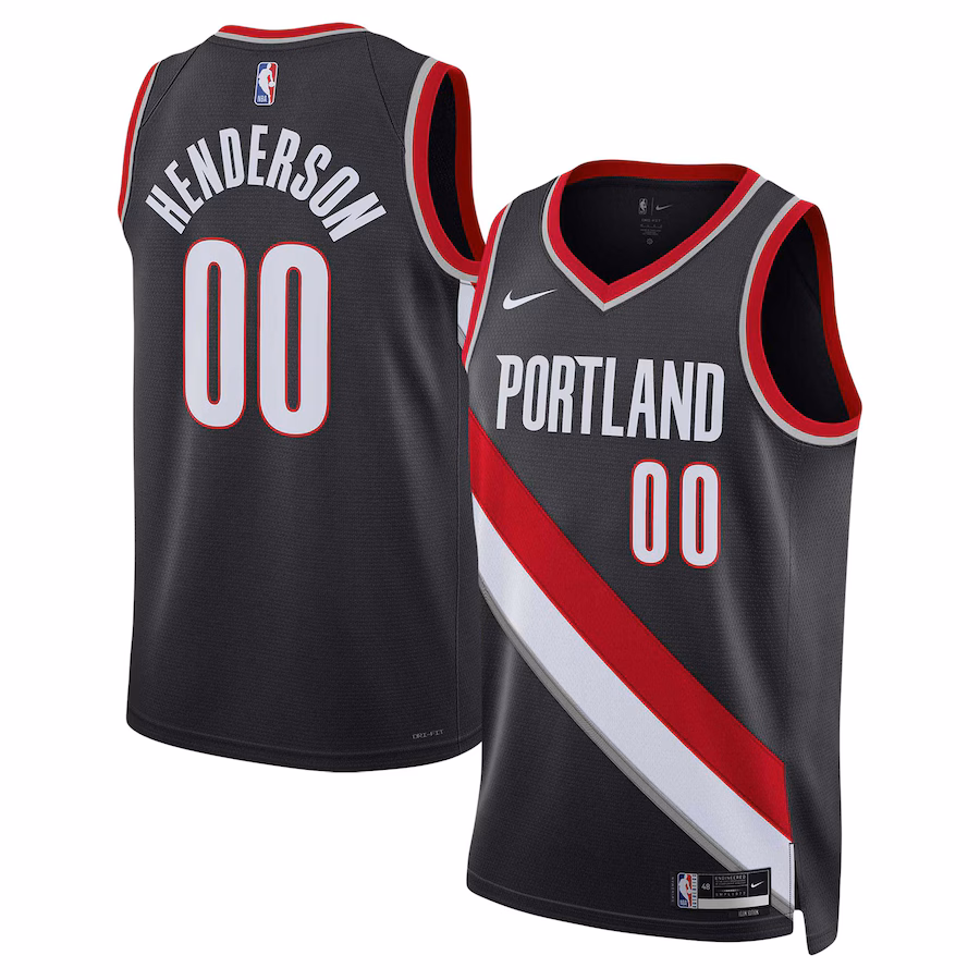 Unisex Portland Trail Blazers Scoot Henderson Nike Black 2023 NBA Draft Swingman Jersey - Icon Edition - ujerseystore