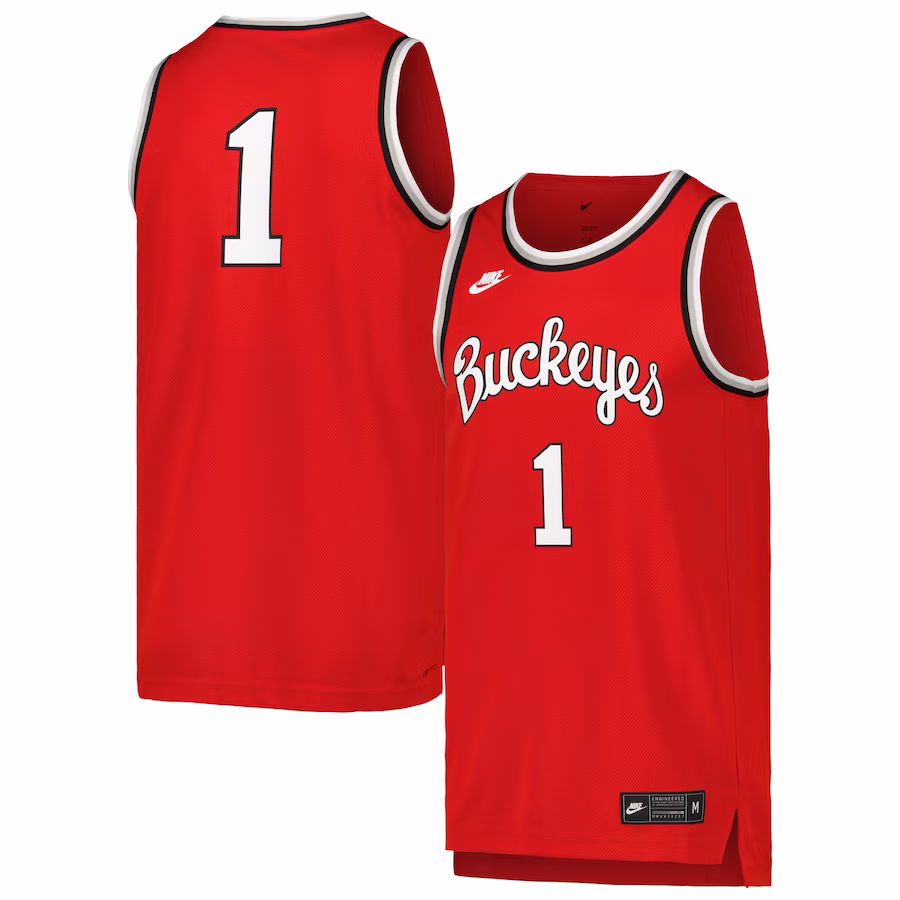 Ohio State Buckeyes Nike Retro Replica Basketball Jersey - Scarlet - ujerseystore