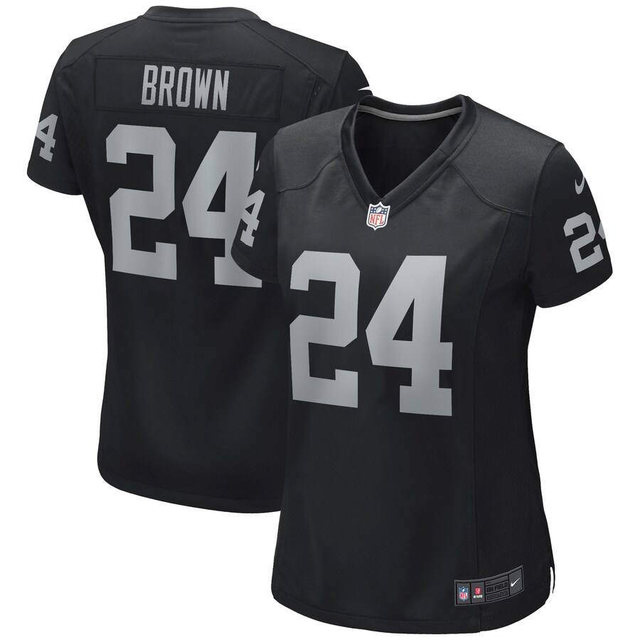 Women's Las Vegas Raiders Willie Brown Nike Black Game Retired Player Jersey - ujerseystore