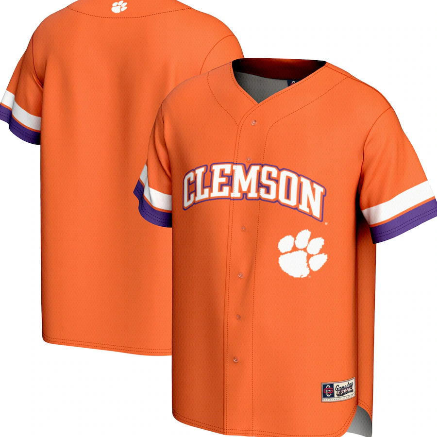 Men's GameDay Greats Orange Clemson Tigers Spirit Baseball Jersey - ujerseystore