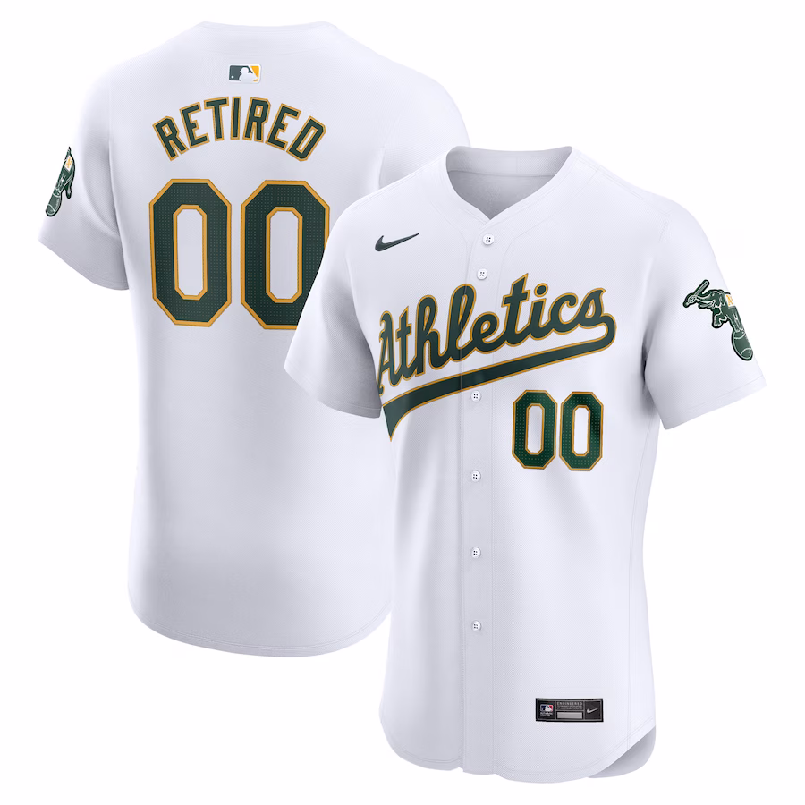 Men's Oakland Athletics Nike White Home Elite Pick-A-Player Retired Roster Jersey - ujerseystore