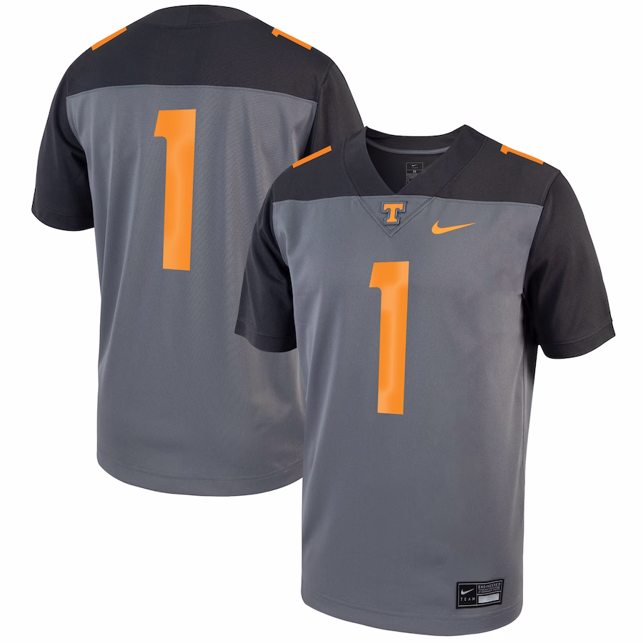 #1 Tennessee Volunteers Nike Alternate Game Football Jersey - Gray - ujerseystore