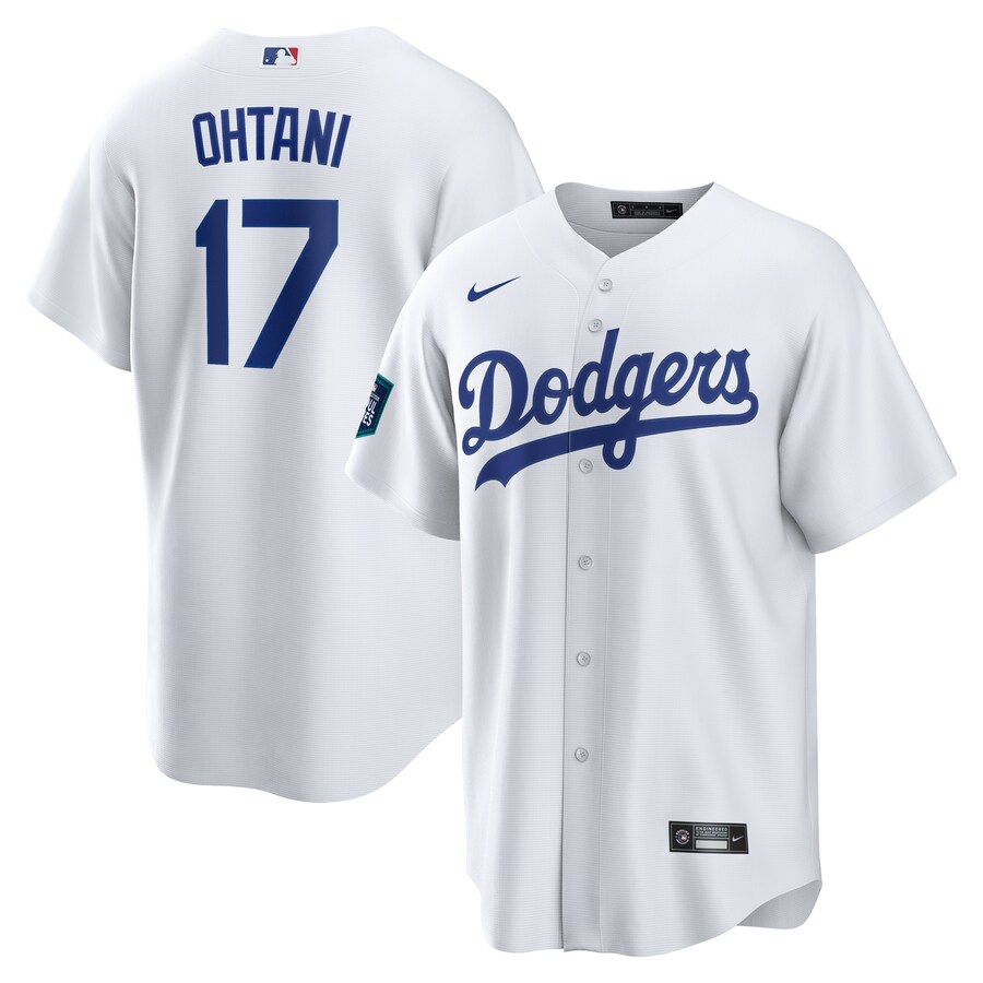Men's Los Angeles Dodgers Shohei Ohtani Nike White 2024 MLB World Tour Seoul Series Home Replica Player Jersey - ujerseystore