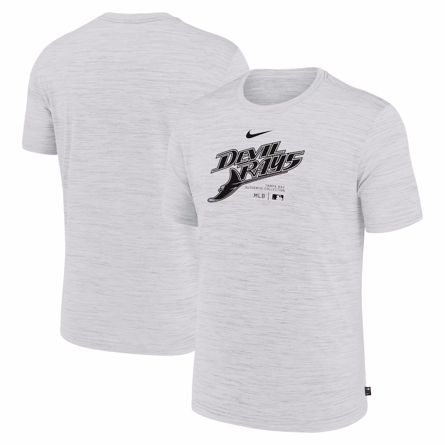 Men's Tampa Bay Rays Nike Ash Authentic Collection Velocity Performance Practice T-Shirt - ujerseystore