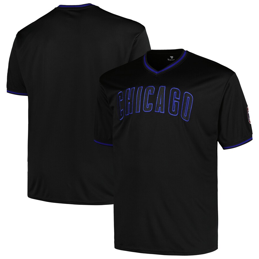 Men's Chicago Cubs Profile Black Big & Tall Pop Fashion Jersey - ujerseystore