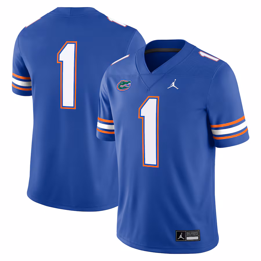 Men's Jordan Brand #1 Royal Florida Gators Game Jersey - ujerseystore