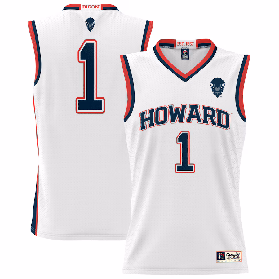 Unisex GameDay Greats #1 White Howard Bison Lightweight Basketball Jersey - ujerseystore