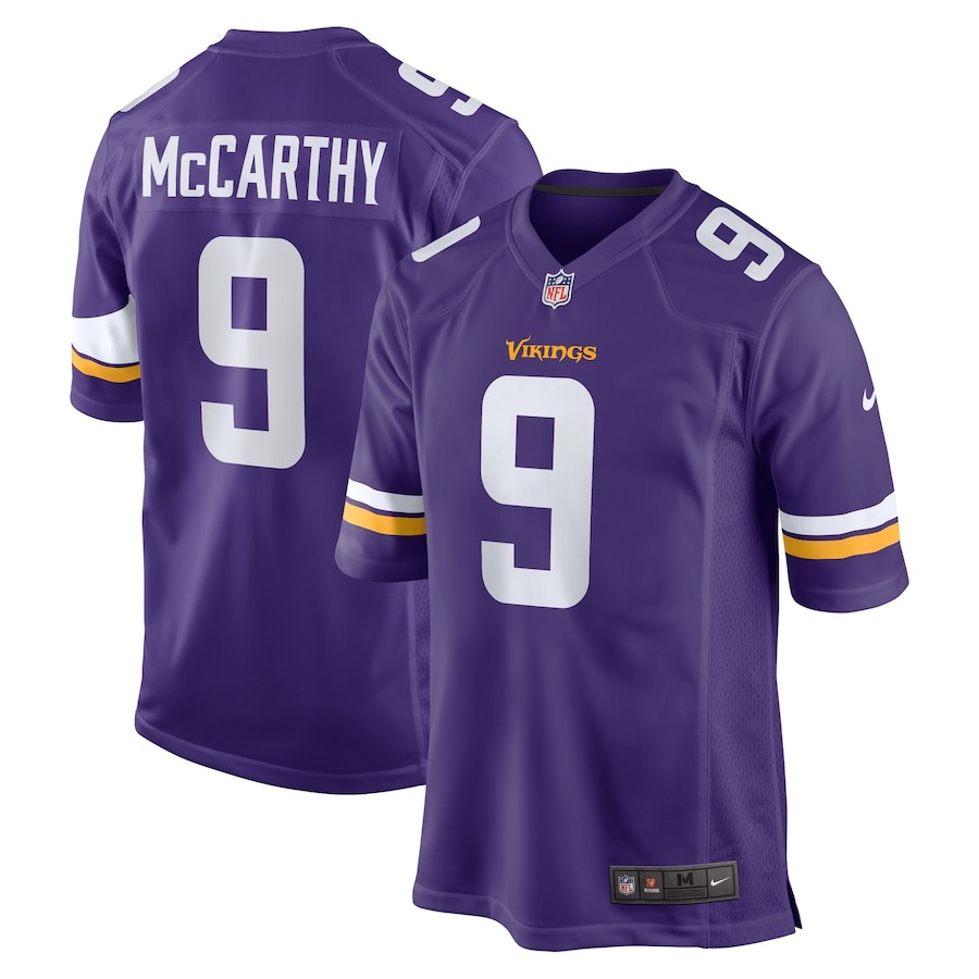Men's Minnesota Vikings J.J. McCarthy Nike Purple 2024 NFL Draft First Round Pick Player Game Jersey - ujerseystore