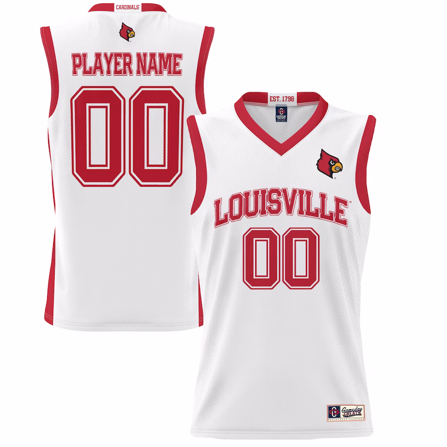 Louisville Cardinals GameDay Greats Unisex  Lightweight NIL Pick-A-Player Basketball Jersey - White - ujerseystore