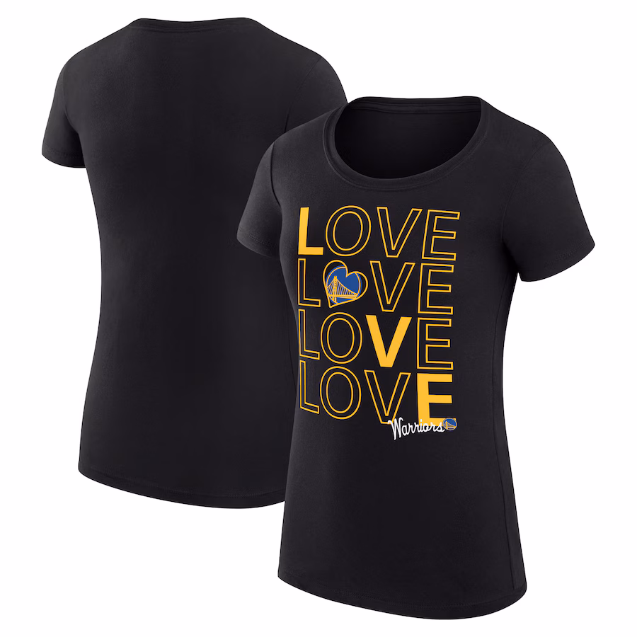 Women's Golden State Warriors G-III 4Her by Carl Banks Black Basketball Love Fitted T-Shirt - ujerseystore