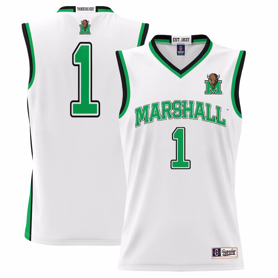 #1 Marshall Thundering Herd GameDay Greats Youth Lightweight Basketball Jersey - White - ujerseystore