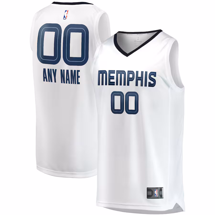 Men's Memphis Grizzlies Fanatics White Fast Break Custom Replica Jersey - Association Edition - ujerseystore