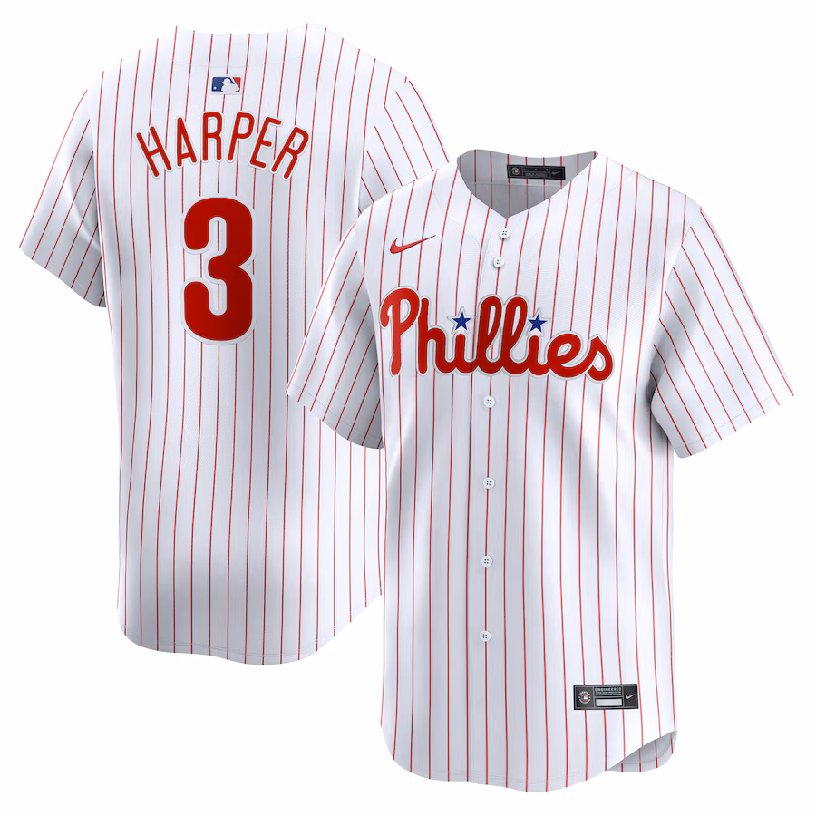 Youth Philadelphia Phillies Bryce Harper Nike White Home Limited Player Jersey - ujerseystore
