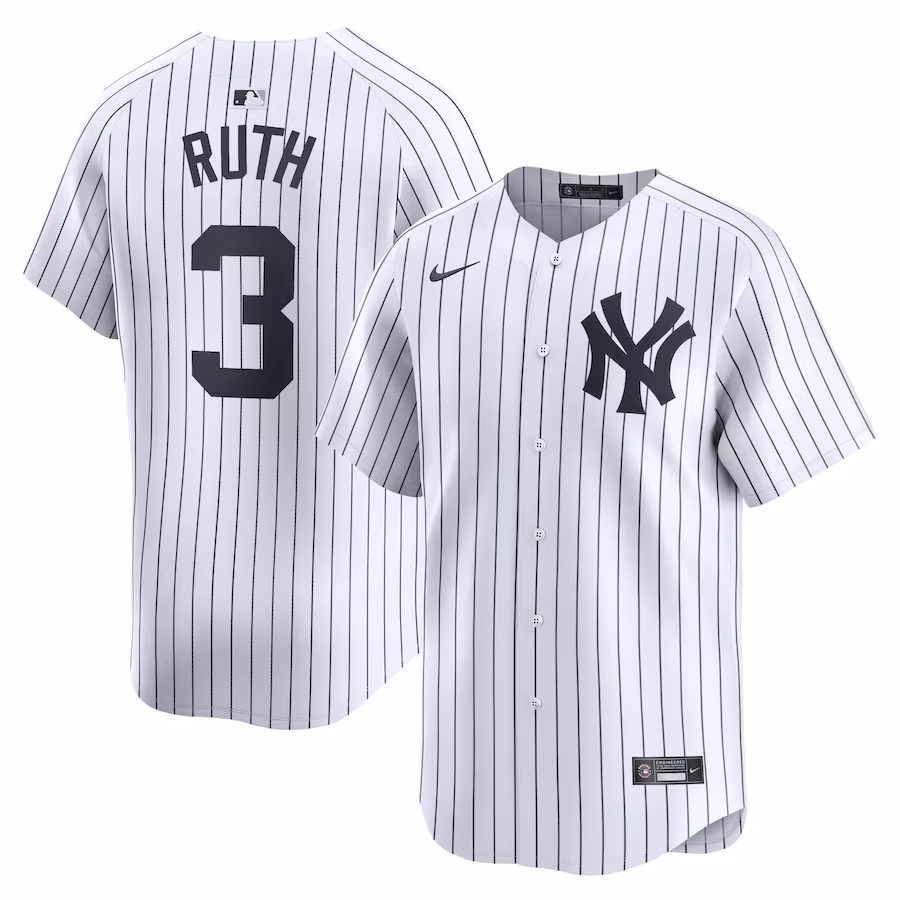 Men's New York Yankees Babe Ruth Nike White Home Limited Player Jersey - ujerseystore