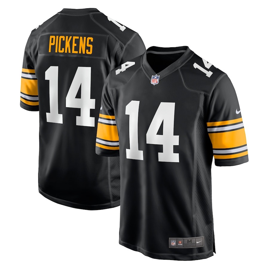 Men's Pittsburgh Steelers George Pickens Nike Black Alternate Game Player Jersey - ujerseystore